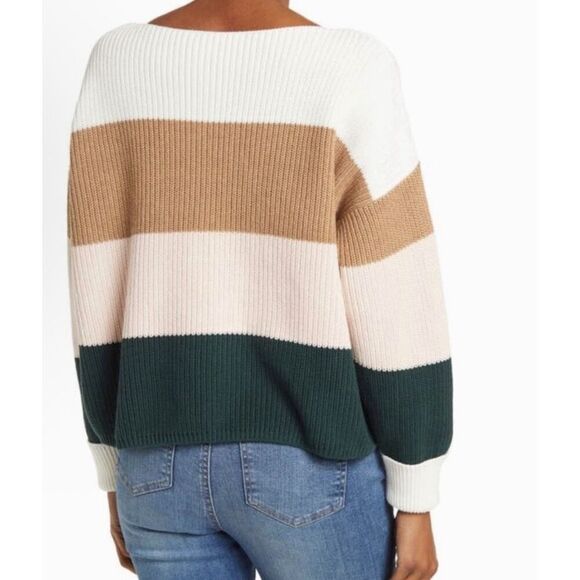 French connection Colorblock chunky knit Sweater size Medium oversized - Picture 2 of 6
